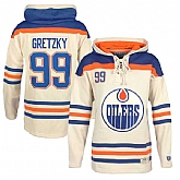 Edmonton Oilers #99 Wayne Gretzky Cream All Stitched Hooded Sweatshirt